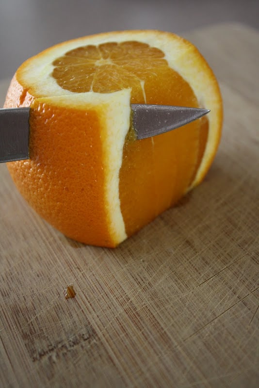 How to supreme a citrus fruit step 1