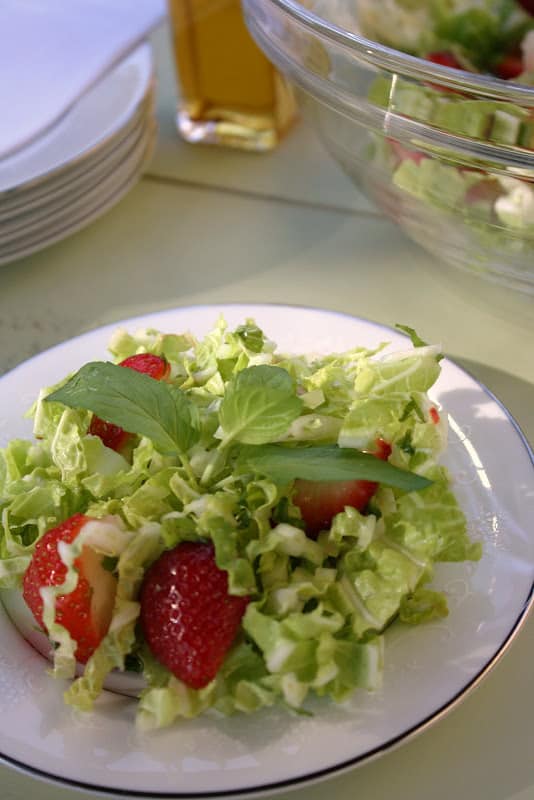 Napa Cabbage, Strawberry and Mint Salad recipe