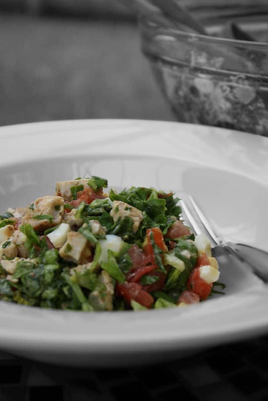 Micro-Chopped Cobb Salad with Lemon-Harissa Dressing